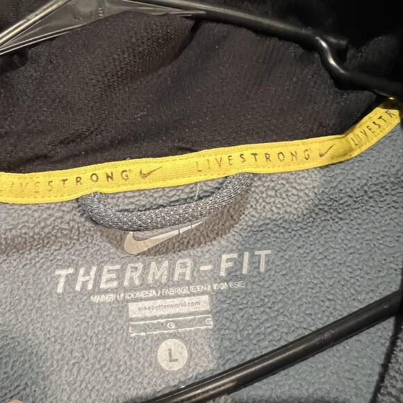 Nike Livestrong Hoodie Jacket Mens Large Gray Therma Fit Full Zip Athletic - Picture 5 of 9